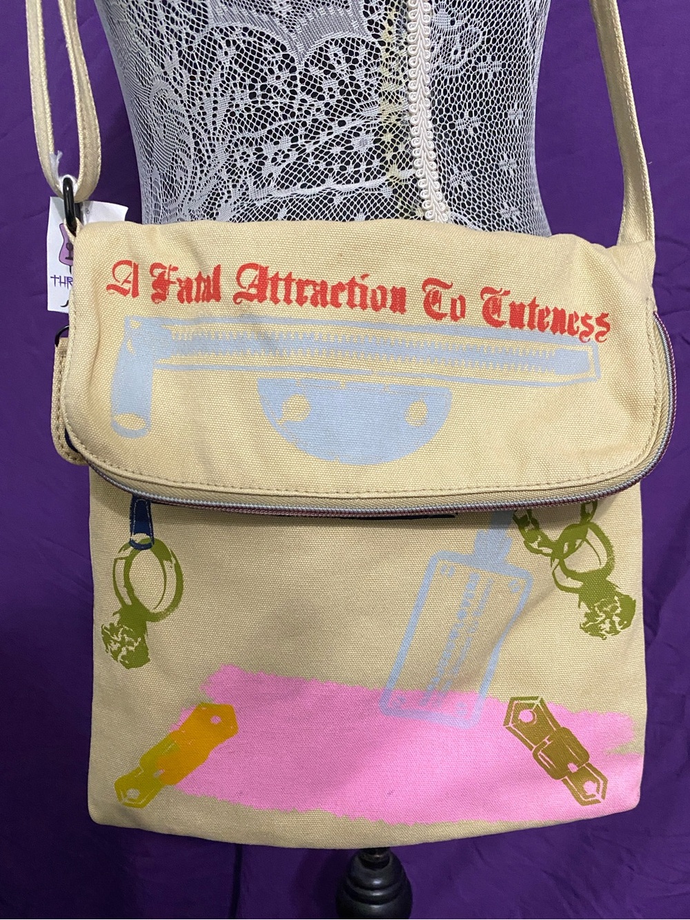 Vintage Y2K Harajuku Lovers “A Fatal Attraction to Cuteness” Crossbody Purse